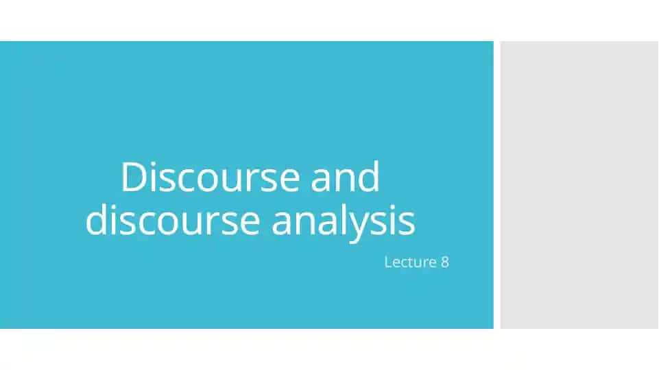 Discourse analysis