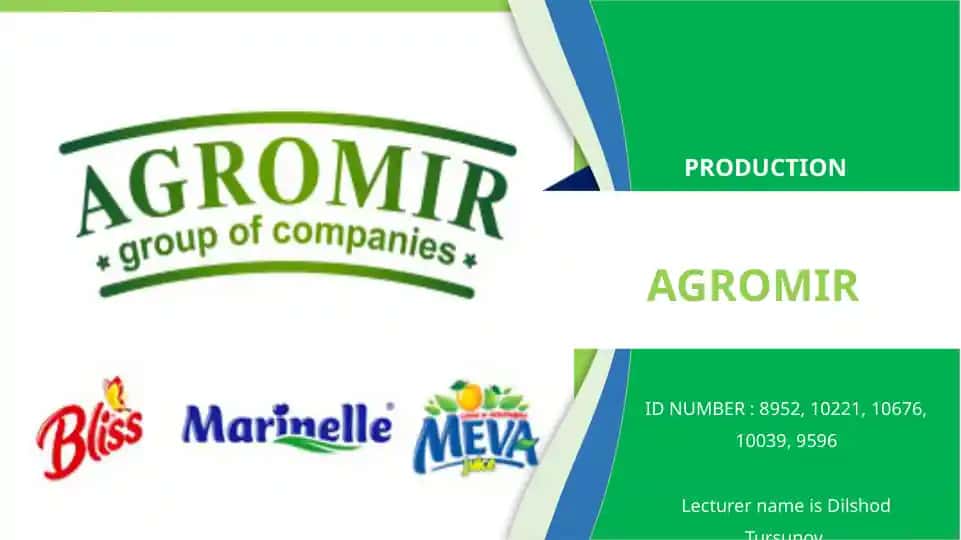 AGROMIR PRODUCTION COMPANY