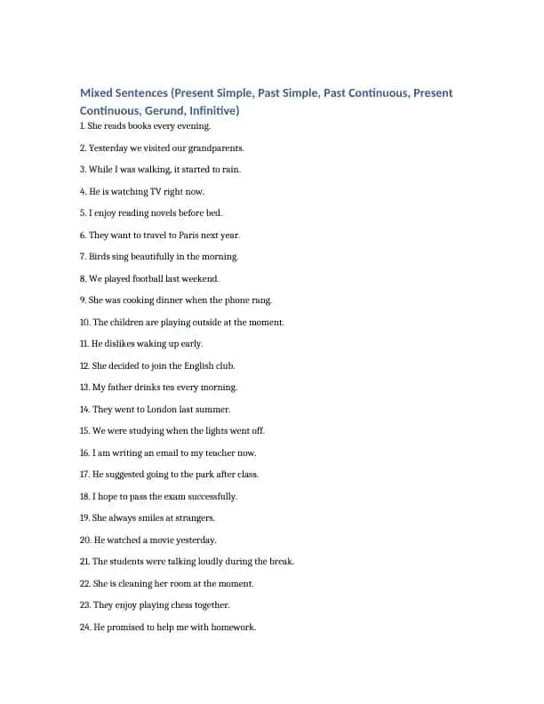 grammar gap filling exercises