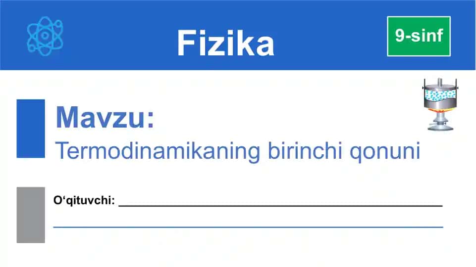 Termodinamikaning birinchi qonuni