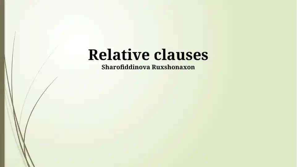 Relative clauses