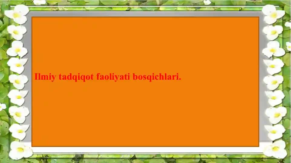 Ilmiy tadqiqot faoliyati bosqichlari