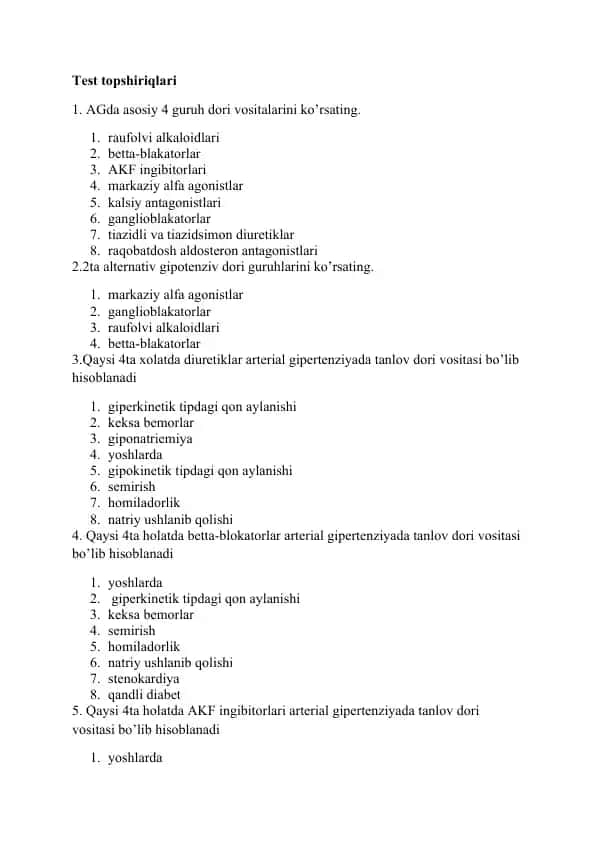 Diuretiklar