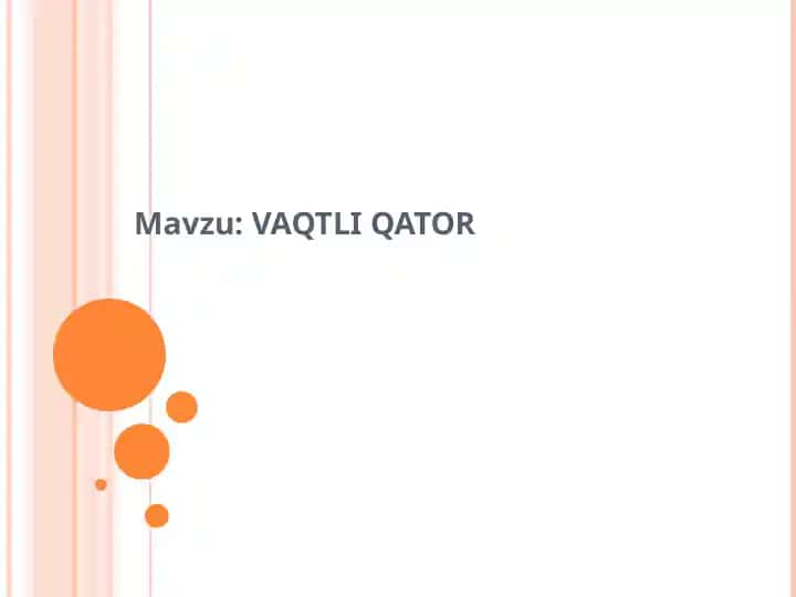 Vaqtli qatorlar