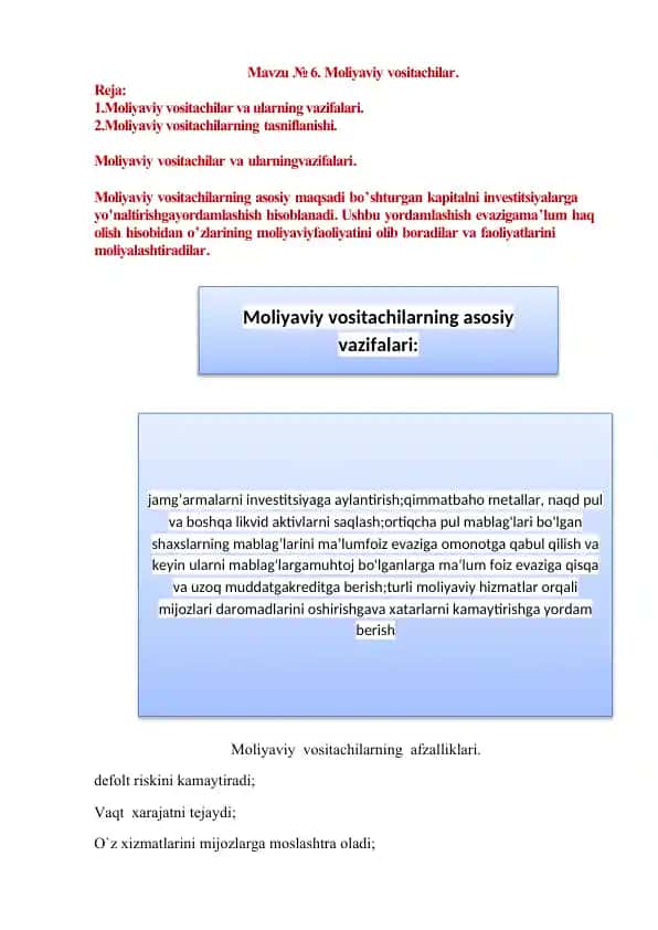 Moliyaviy vositachilar
