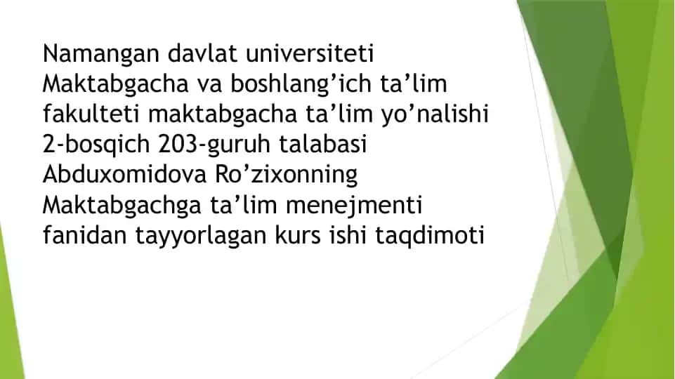 Maktabgacha ta'lim tashkiloti rahbariga qo'yiladigan talablar