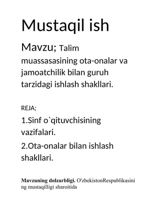 Mustaqil ish