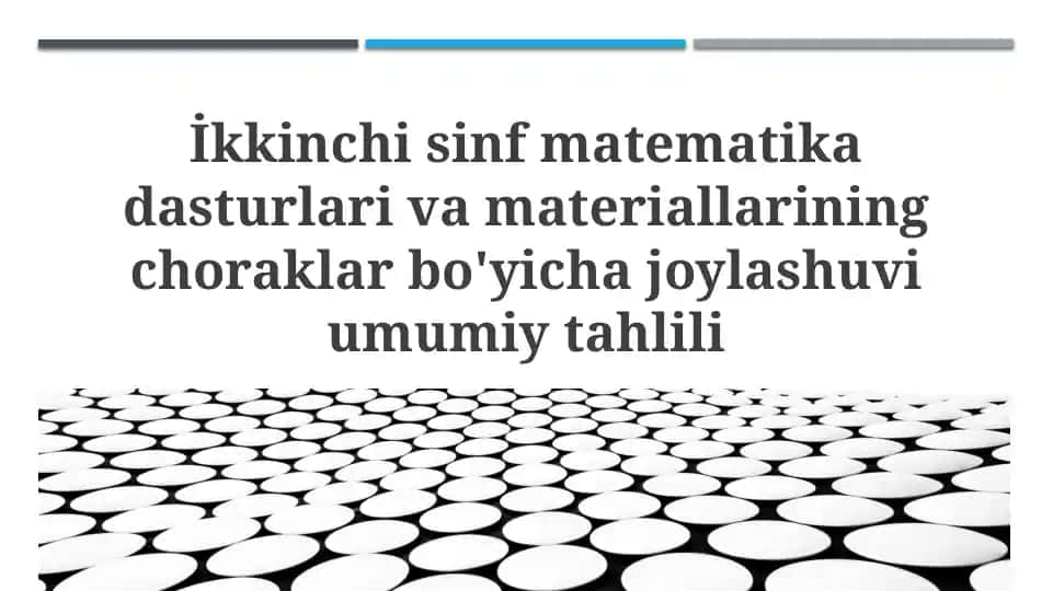 Ikkinchisinf matematika dasturlari va materiallar