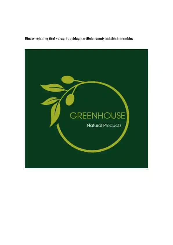 “Greenhouse” Natural products