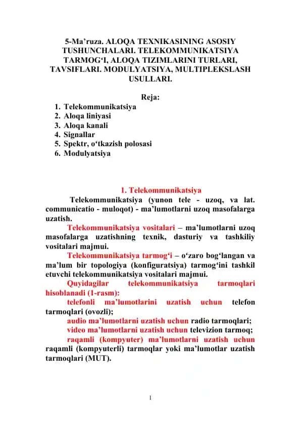Telekommunikatsiya