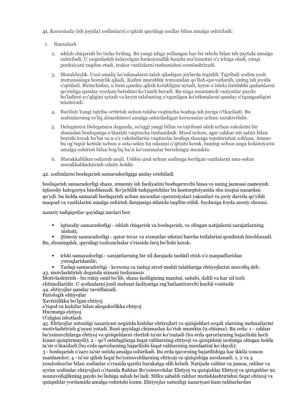 Xodimlarni o'qitish usullari