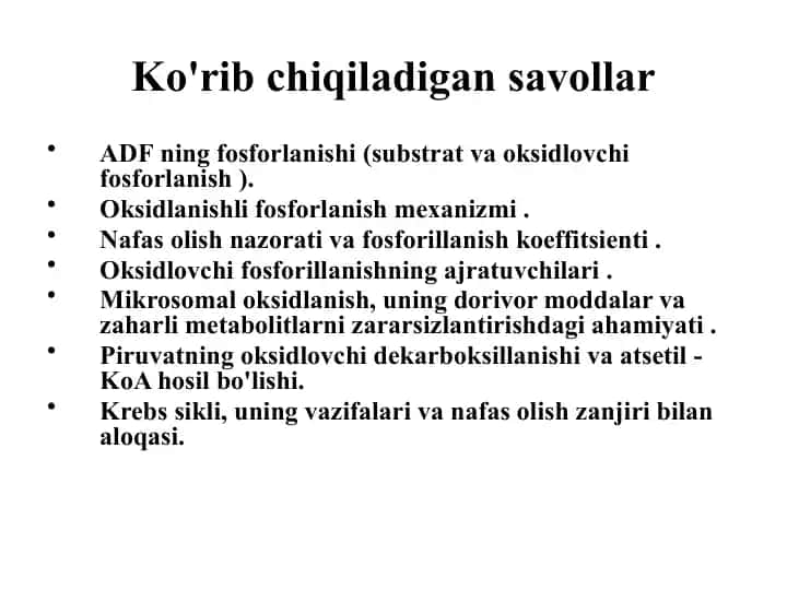 Mikrosomal oksidlanishning nazoratlari