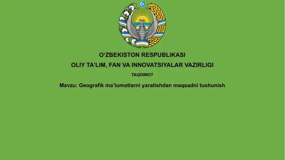 Geografik ma'lumotlar yaratish