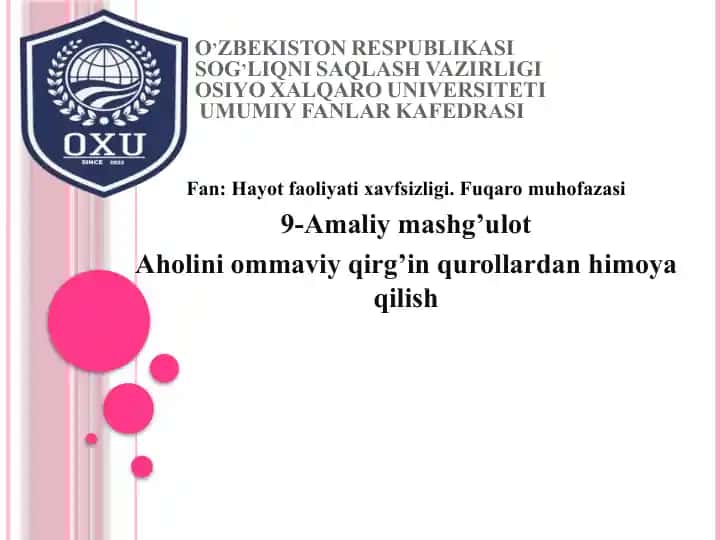Qirg’in qurollar va biologik qurollar