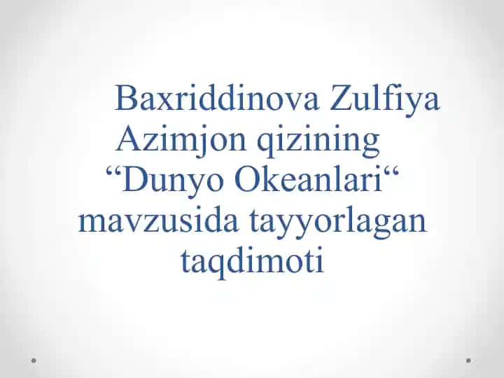 Dunyo Okeanlari