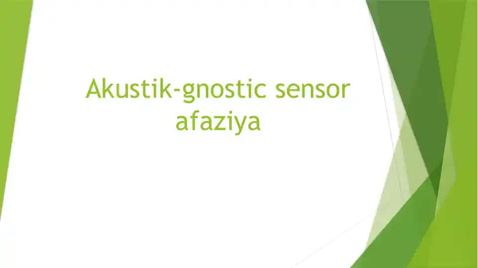 Akustik-gnostic sensor afaziya