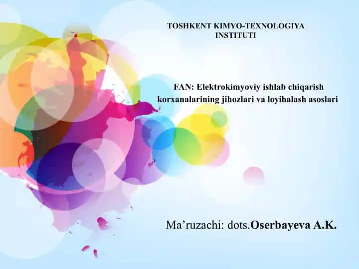 Elektroliz vannalari loyihasi