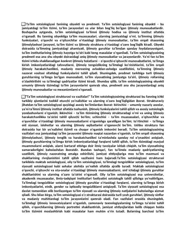 Taʼlim Sotsiologiyasi