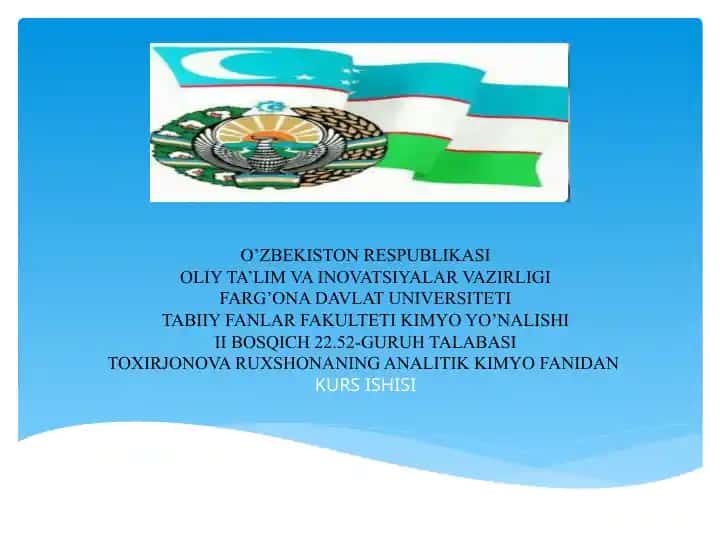 Taxminiysinashlar kurs ishi