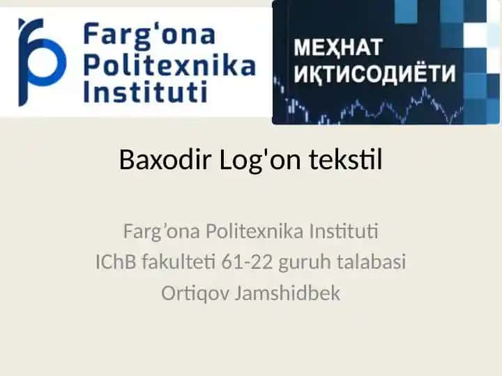 Baxodir Log'on tekstil