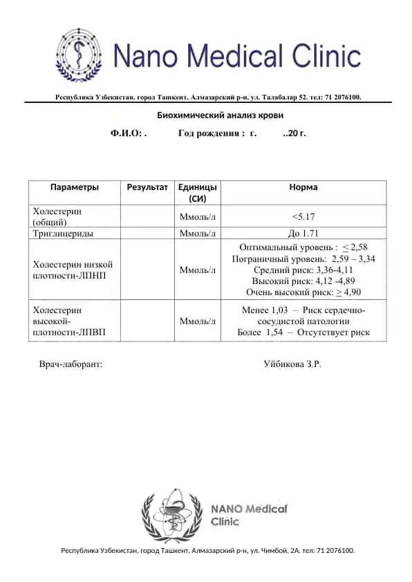 Биохимический анализ крови