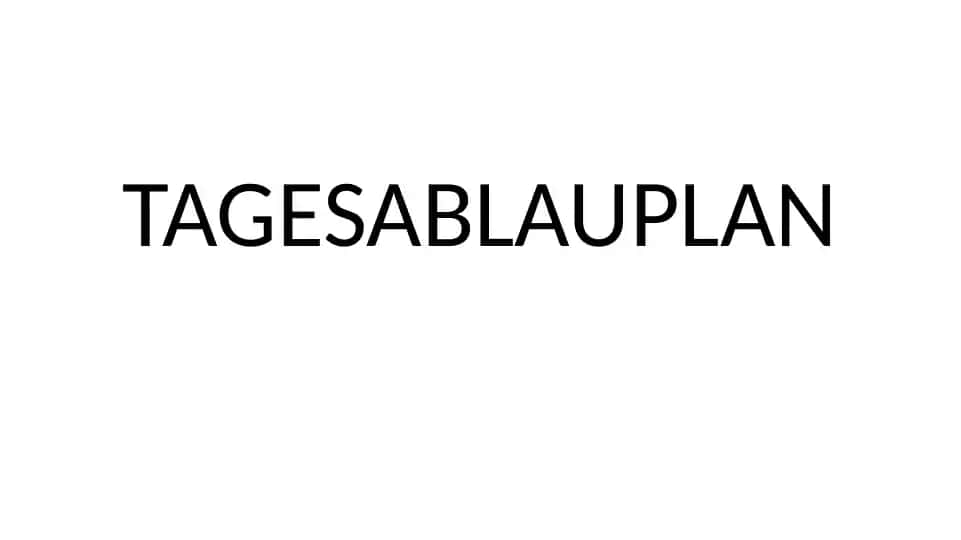 TAGESABLAUPLAN
