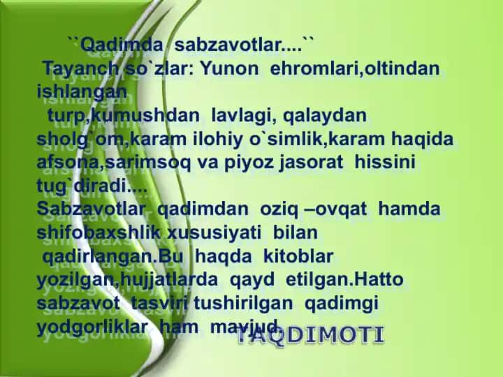 Sabzavotlar qadimgi mantiqiy o'lim