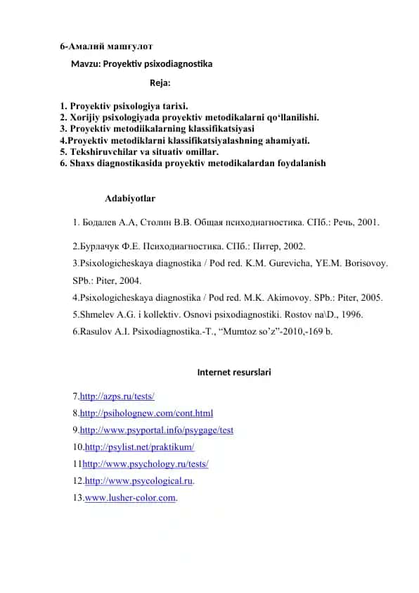 Proyektiv psixodiagnostika