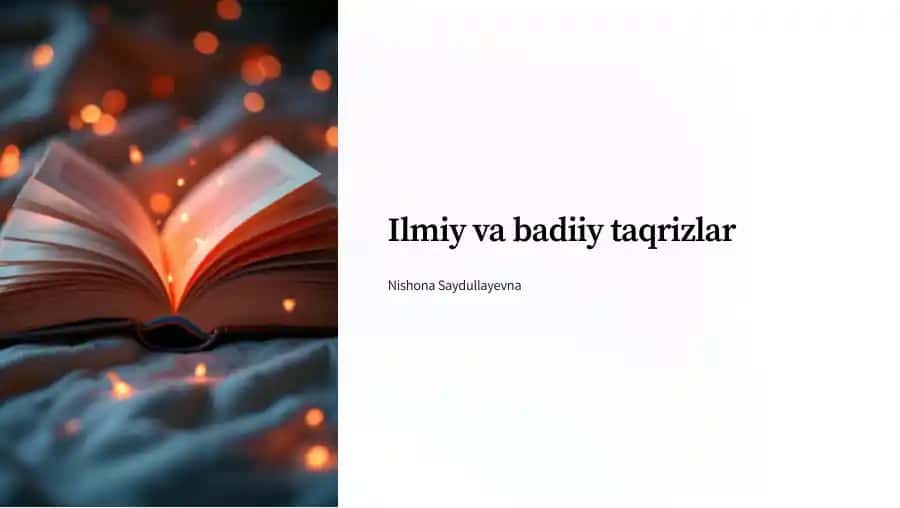 Ilmiy va badiiy taqrizlar