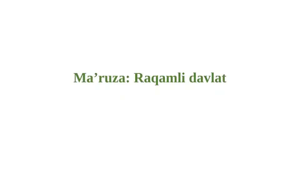 Raqamli davlat