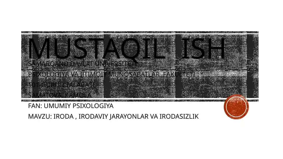 UMUMIY PSIXOLOGIYA