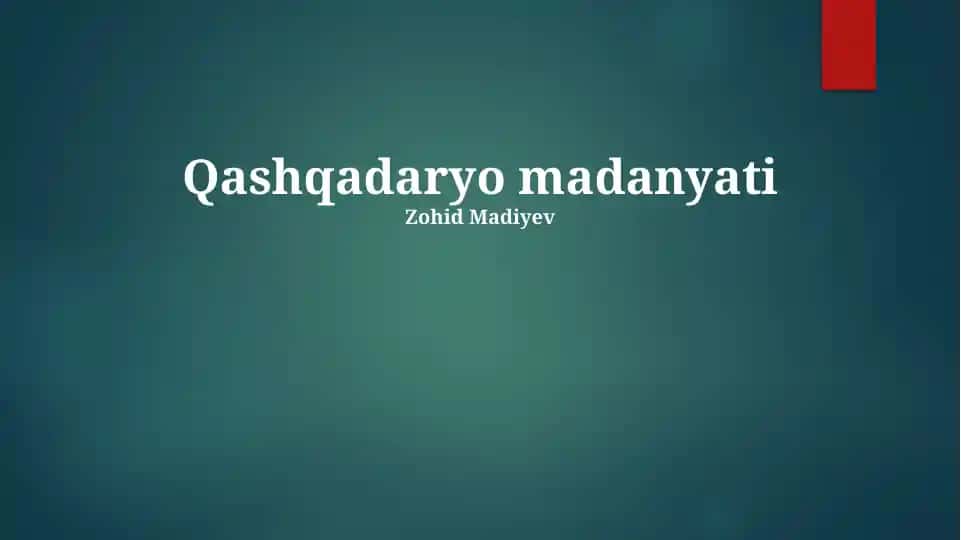 Qashqadaryo madanyati