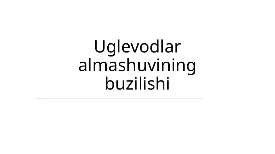 Uglevodlar almashuvining buzilishi