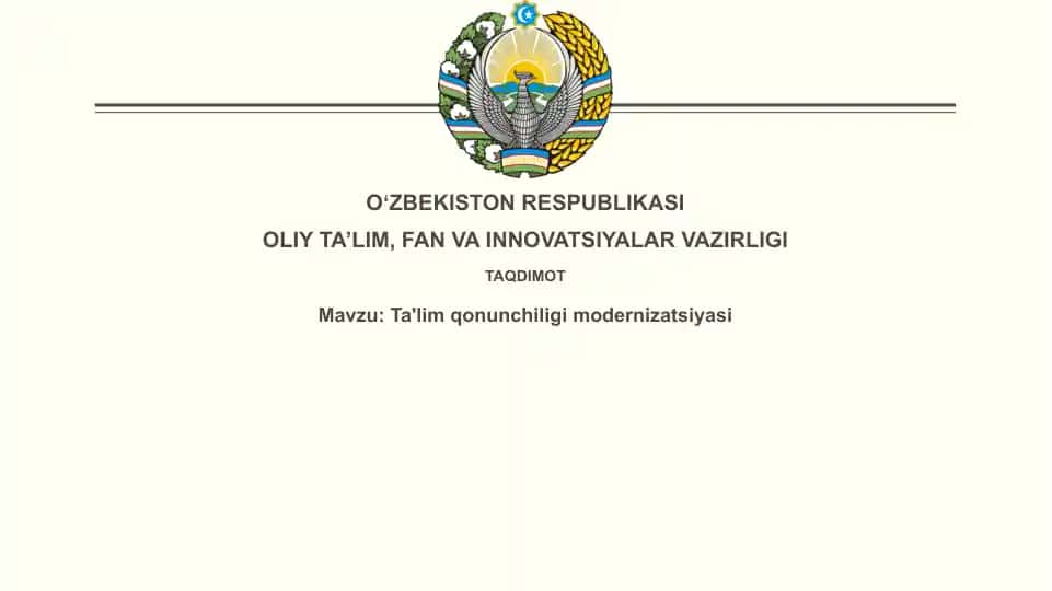 Ta'lim qonunchiligimodernizatsiyasi