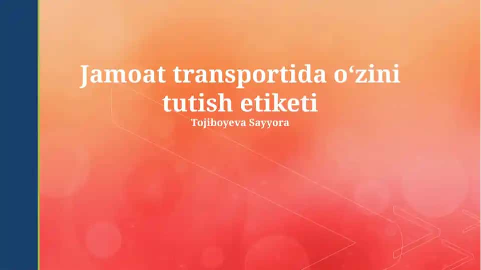 Jamoat transportida oʻzini tutish etiketi