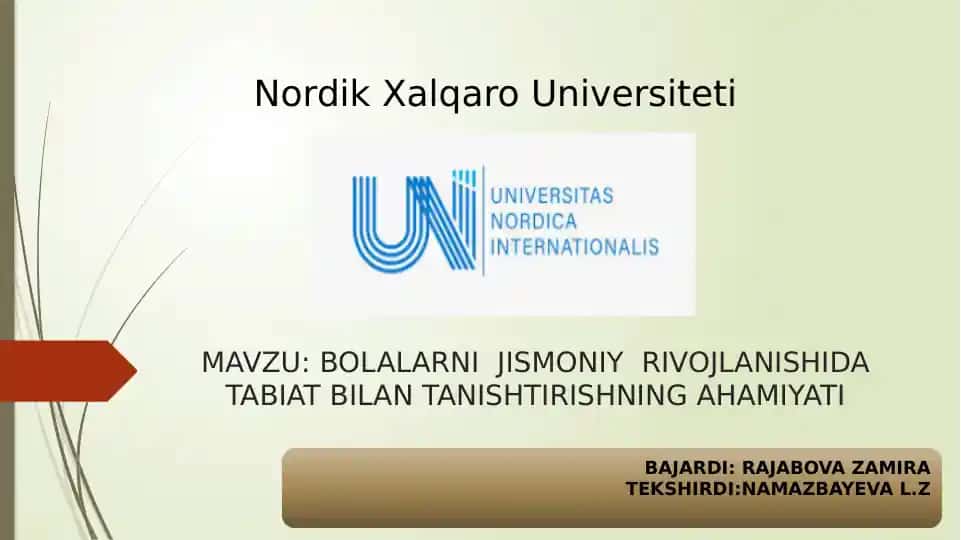 Bolalarni Jismoniy Rivojlanishida Tabiat Bilan Tanishtirishning Ahamiyati