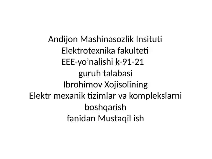 Chastota o‘zgartgichlar tuzilishi va ishlash prinsipi