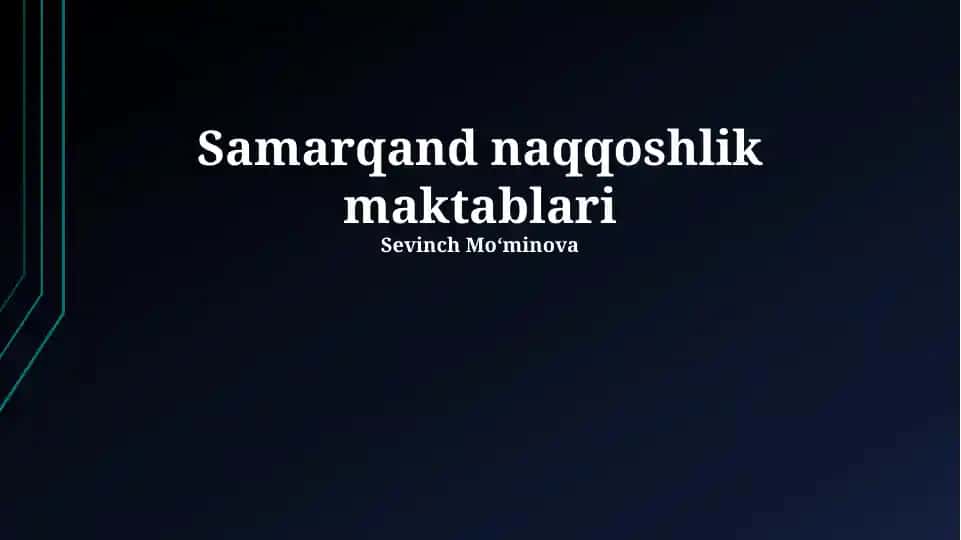 Samarqand naqqoshlik maktablari