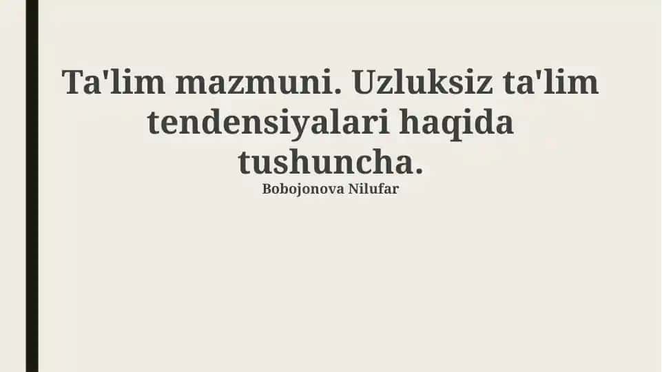 Ta'lim mazmuni