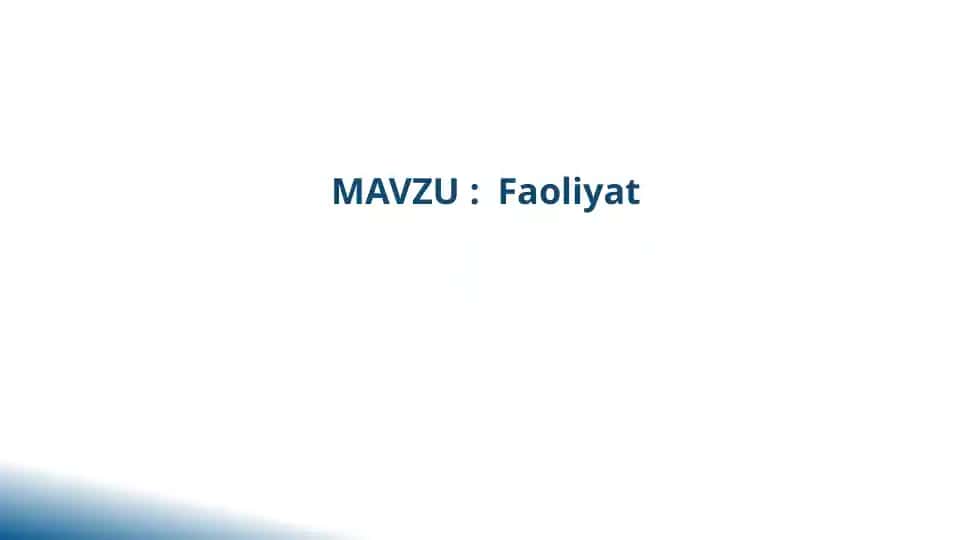 Faoliyat