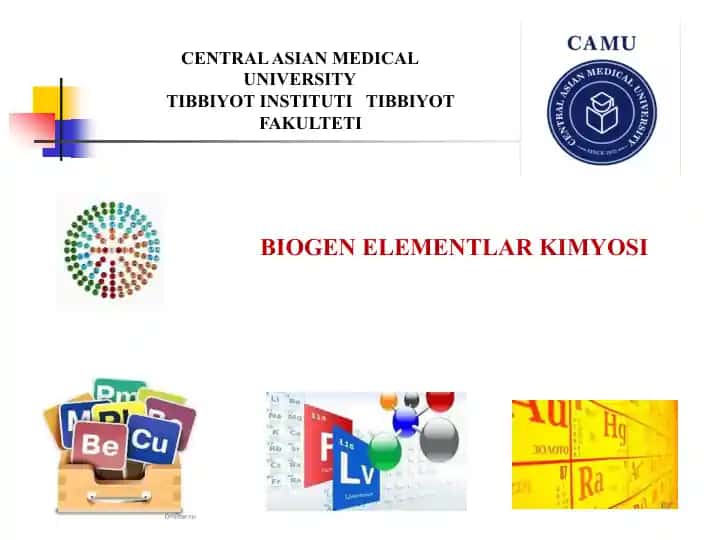 BIOGEN ELEMENTLAR KIMYOSI
