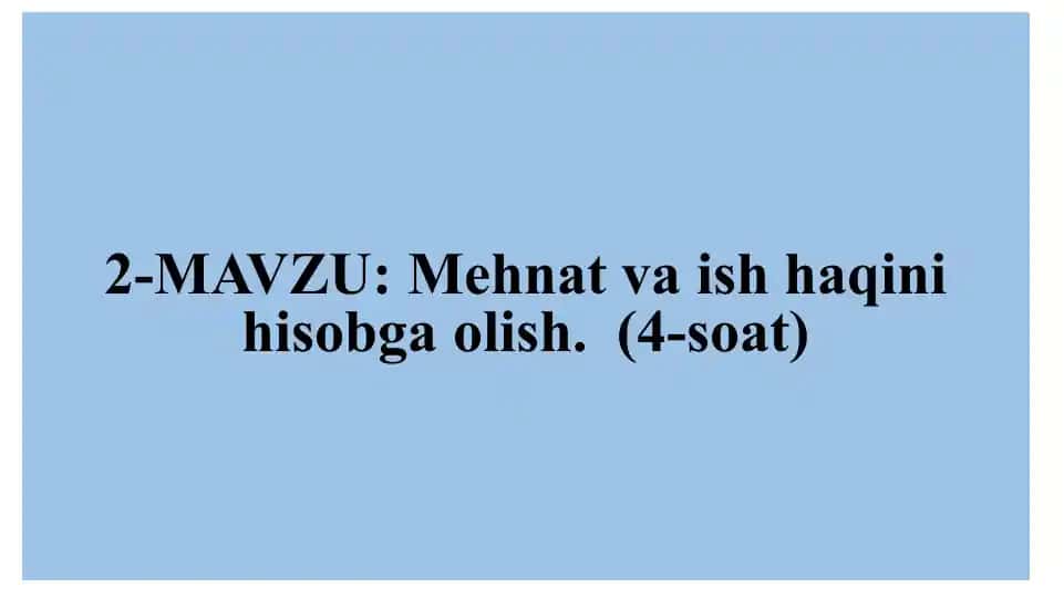Mehmat va Ish Haqini Hisobga Olish