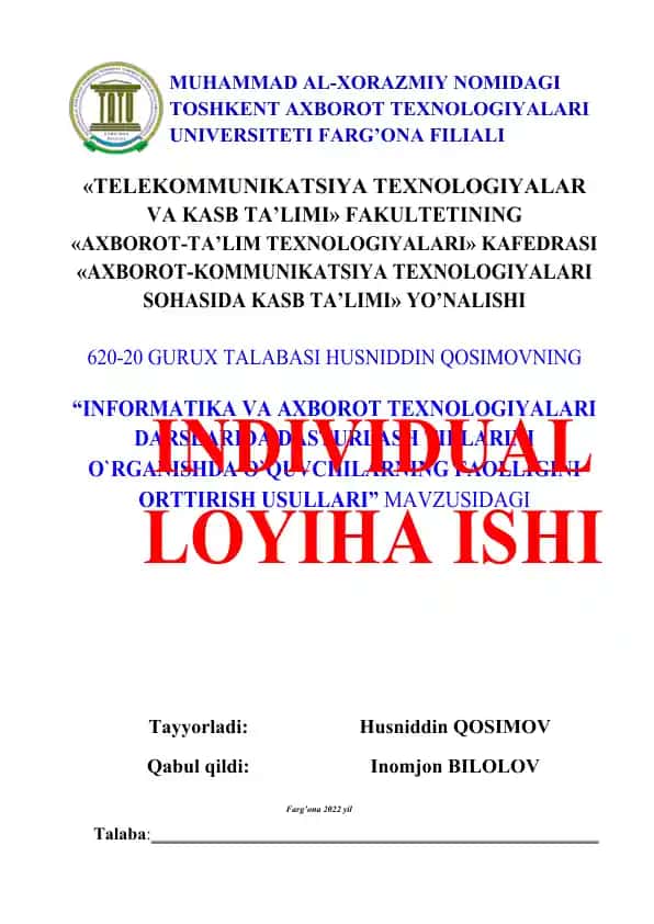 "Informatika va Axborot Texnologiyalari Darslarida Dasturlash Tillarini O‘rganishda O‘quvchilarning Faolligini Ortish Usullari"
