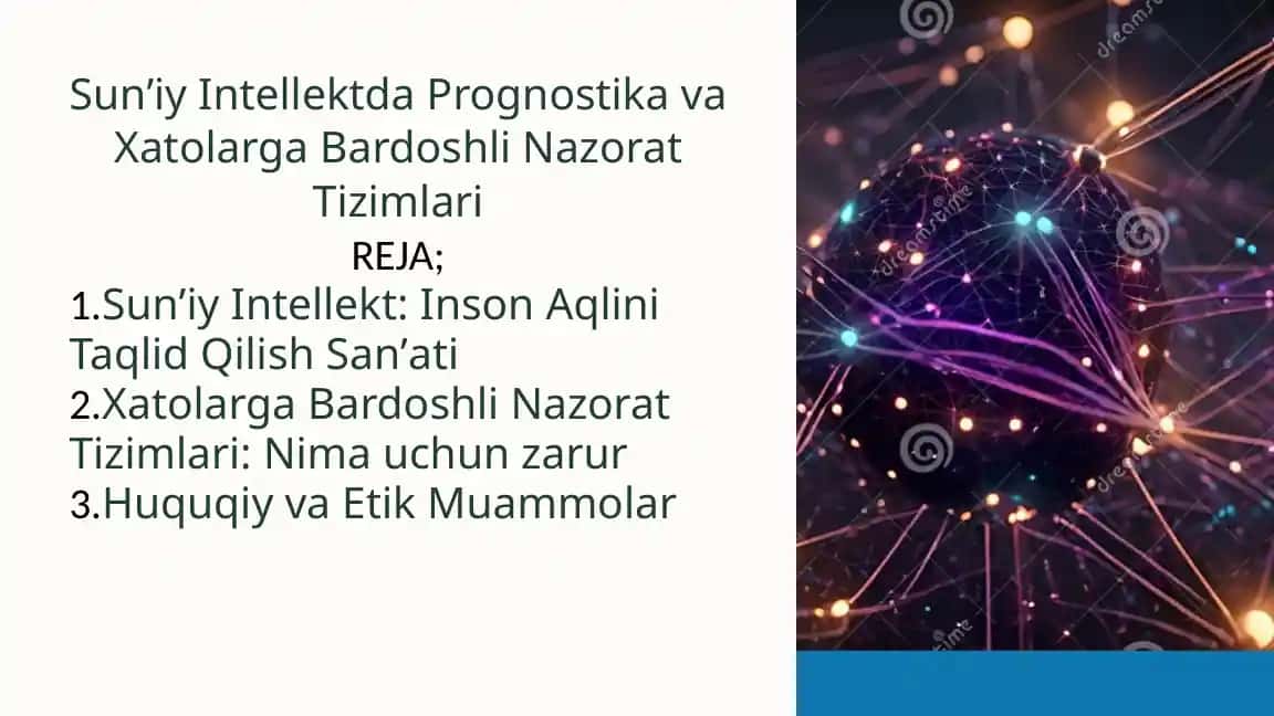 Sunʼiy Intellektda Prognostika va Xatolarga Bardoshli Nazorat Tizimlari