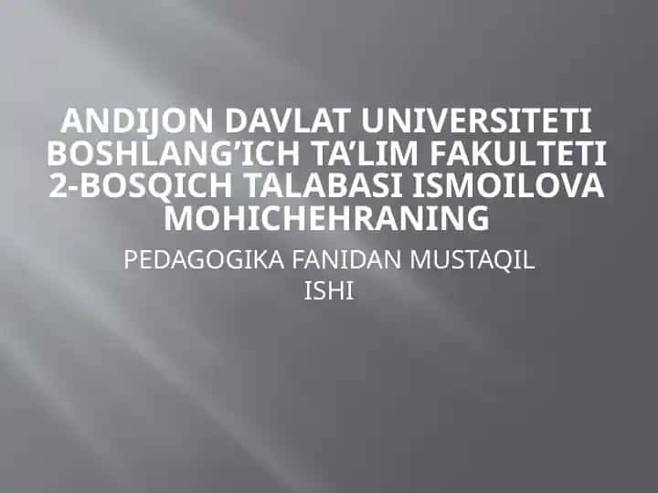 TARBIYANING UMUMIY METODLARI