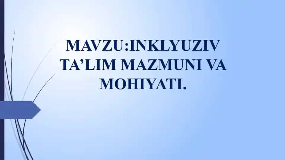 INKLYUZIV TA'LIM