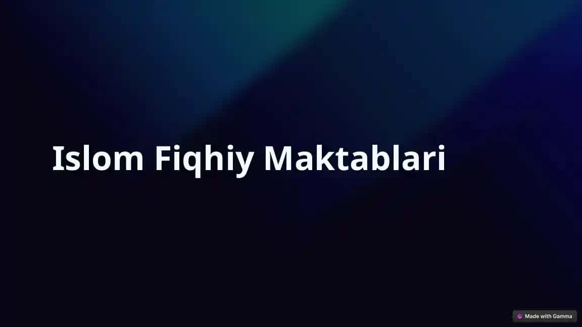 Islom Fiqhiy Maktablari
