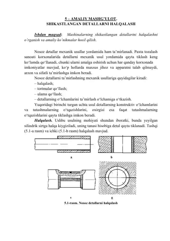 Nosoz detallarni halqalash