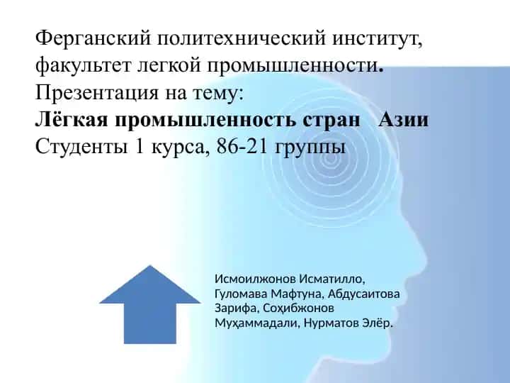 Презентация на тему: Лёгкая промышленность стран Азии