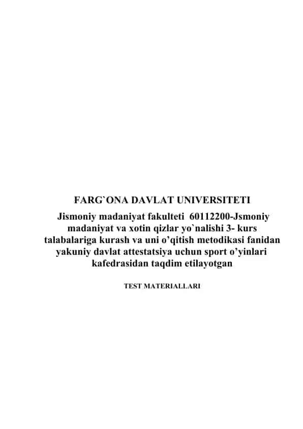Sport o’yinlari savollari